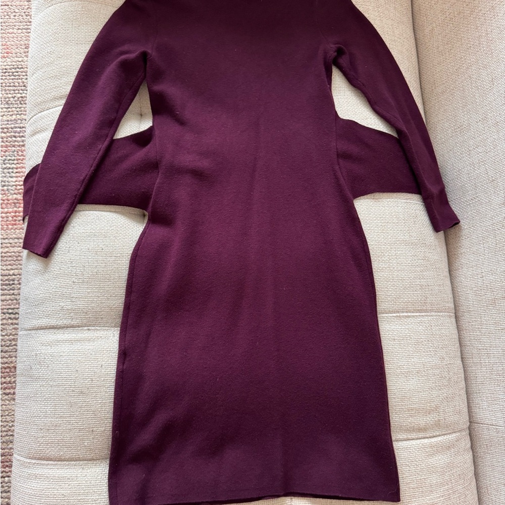 Hobbs London Plum Purple Wrap Dress Wool Blend Machine Washable Size US 2 - Picture 3 of 10